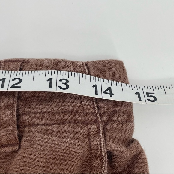Alexandra Bartlett Linen Wide-Leg Pants – Brown, Size 2 - Picture 7 of 9
